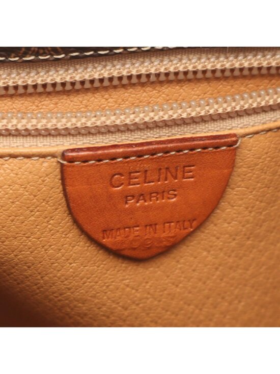 Celine Backpack Macadam Drawstring Dark Brown Canvas Leather Mini main image 6